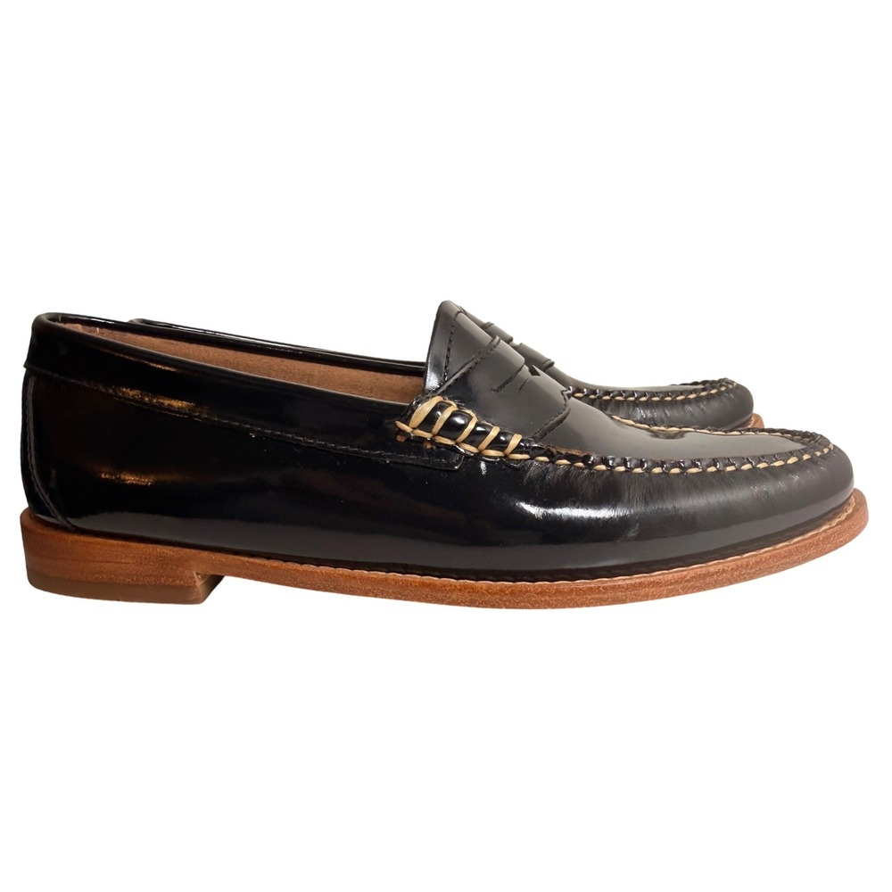 G.H. Bass Weejuns Whitney Penny Loafers Black Patent Leather Size 8M - Picture 6 of 16